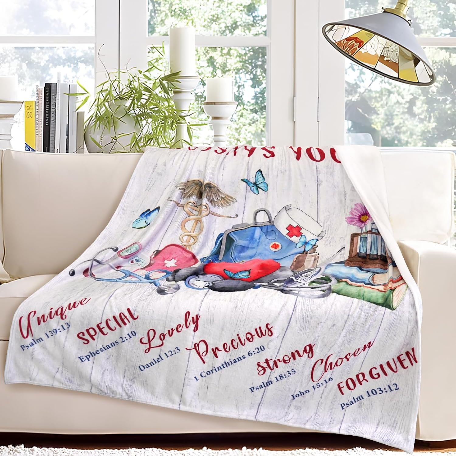 Nurse Appreciation Gift Throw Blanket 50"x60" - for Nurse Week, Graduation, Retirement, Thanksgiving - RN, LPN, Practitioner, Nursing Students
