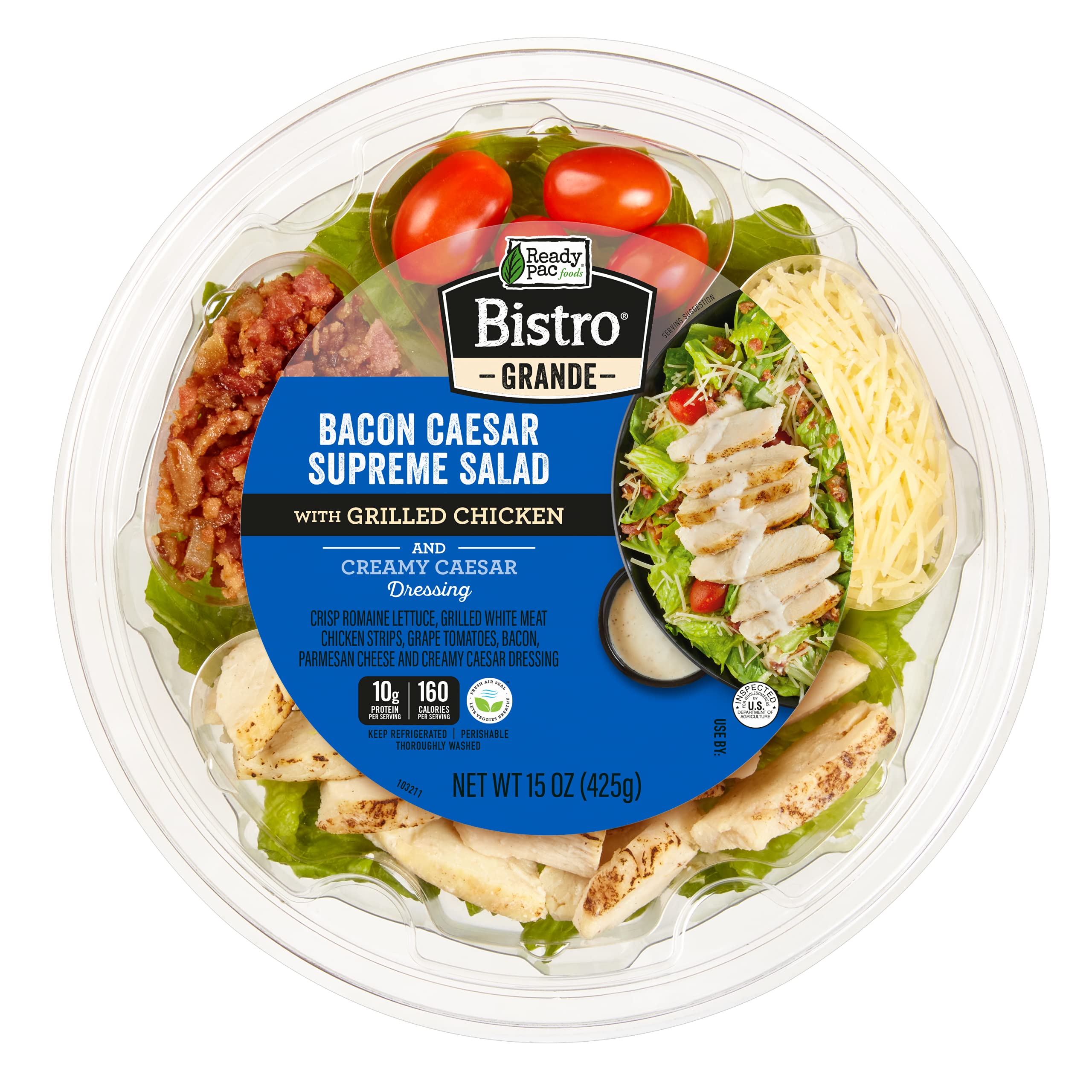 Amazon.com: Ready Pac Foods Bacon Caesar Supreme Grilled Chicken