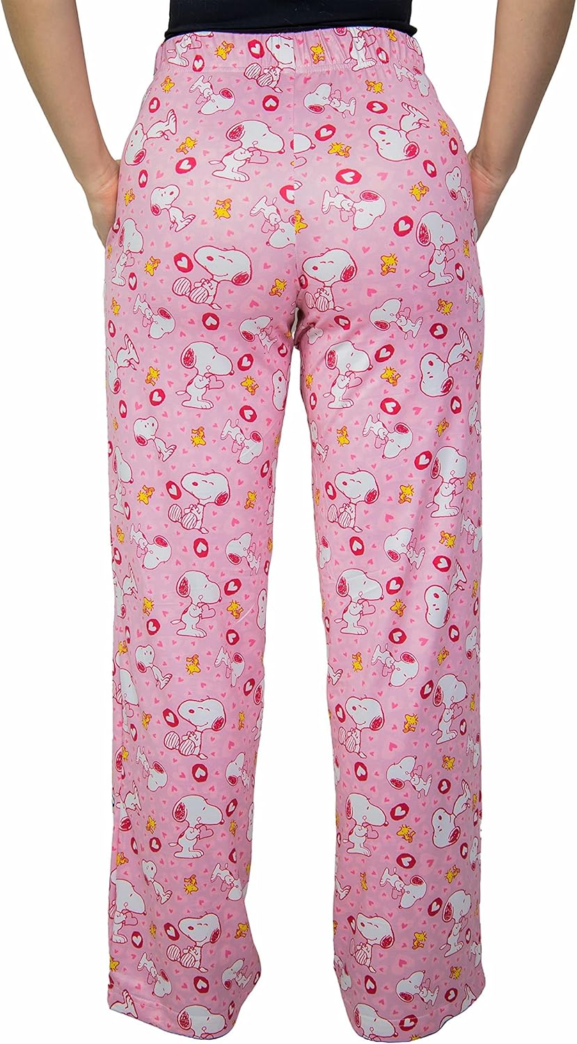 BRIEF INSANITY Peanuts Snoopy & Woodstock Unisex Lounge Pajama Pants | Smile You are Loved Sleep Bottoms - Image 4