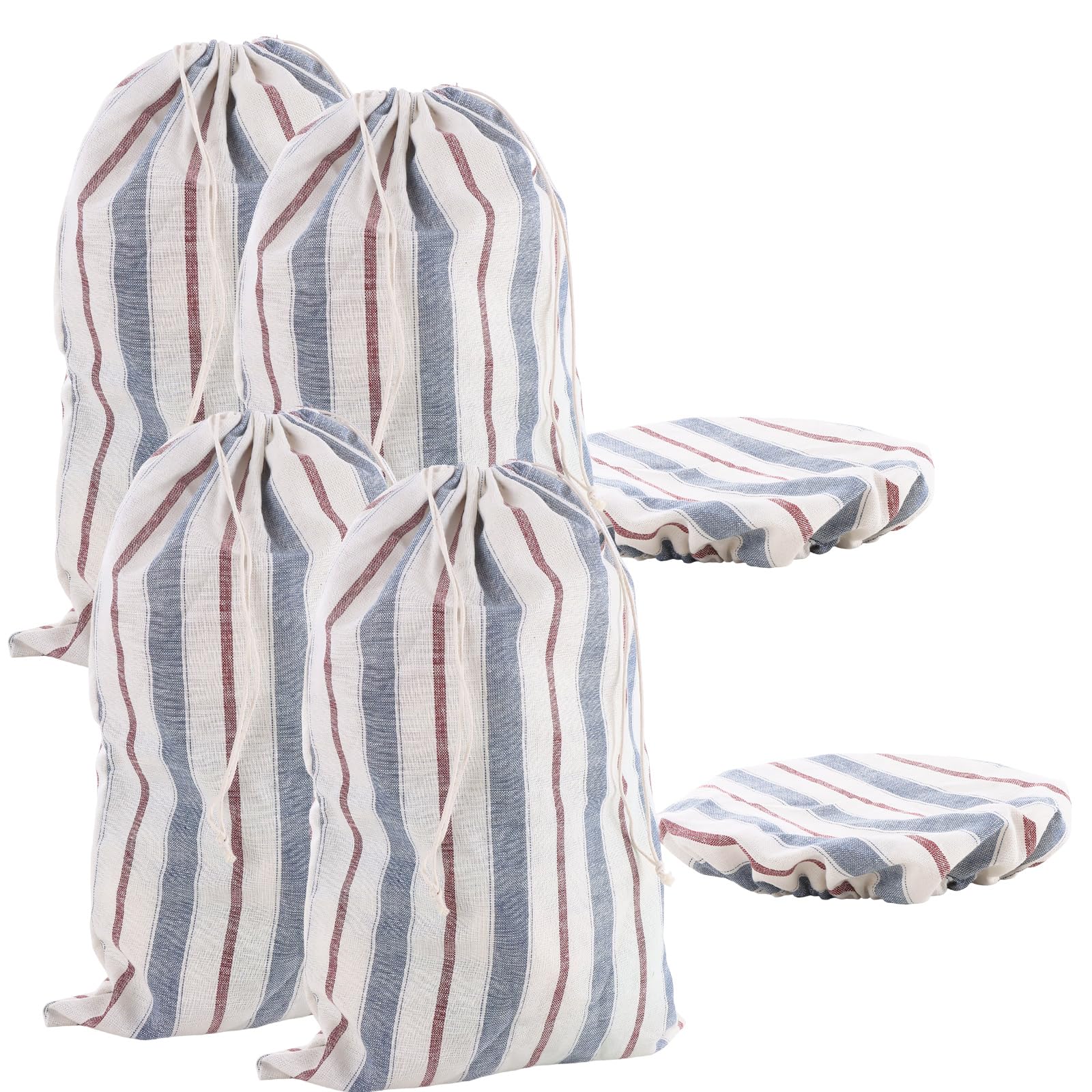 Paquete de 6 bolsas de pan de lino con fundas para cuencos, bolsa de