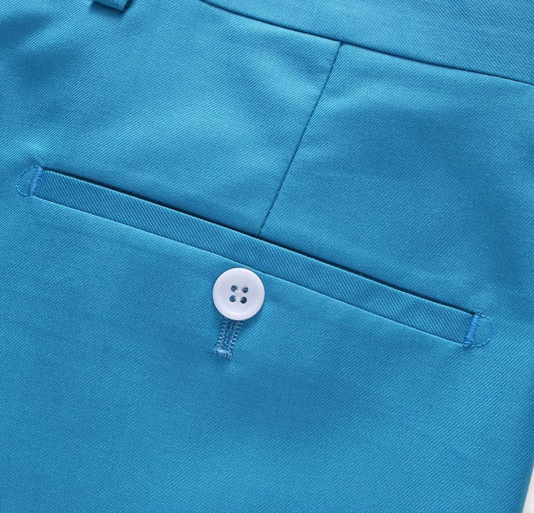 UNINUKOO Mens Dress Pants Slim Fit Solid Color Skinny Trousers Classic Casual Wedding Suit Pants for Men US Size 34W x 32L Lake Blue