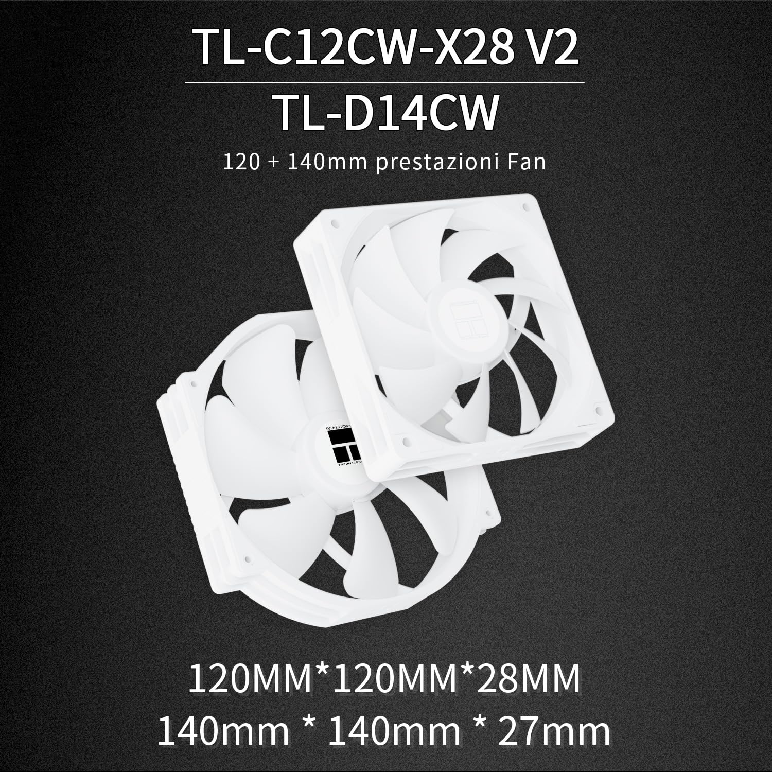 TR -Peerless Assassin 140 Digital White, ventole doppie PWM con velocità di 1850 rpm, supporto Intel lga1700/1851/115X/2011/1200, AM: AM4/AM5