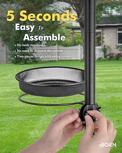 Miniatura 9 de iBorn Bandeja de malla y anillo para comederos de pájaros de 1 pulgada, accesorio al aire libre para comederos de pájaros para colibríes para