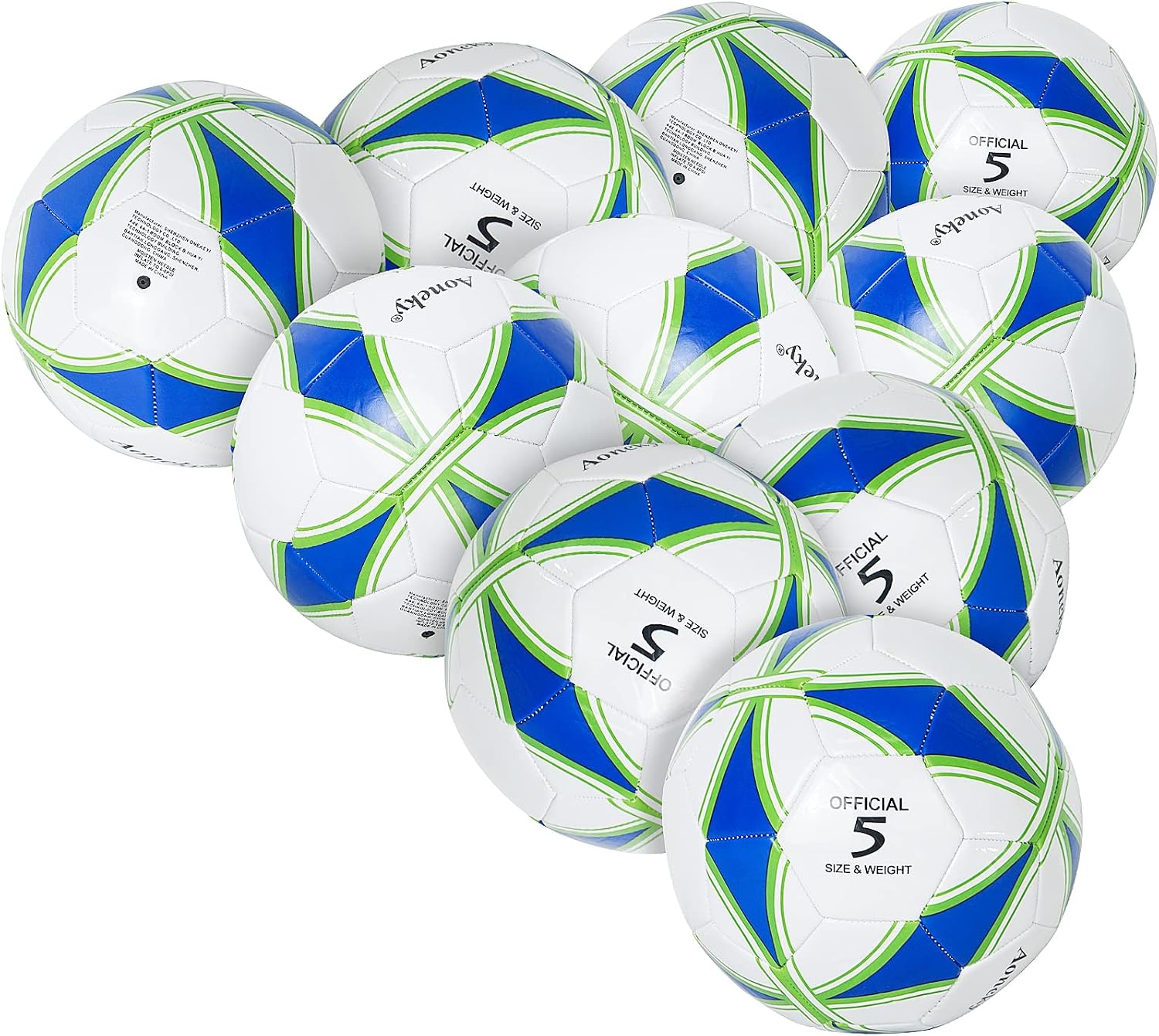 Aoneky Ball Storage Cart with 10 Size 5 Soccer Ball