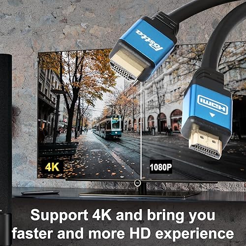 Miniatura 4 de Postta Cable HDMI de 20 pies HDMI 2.0 V con 2 bridas de cables+2 adaptadores HDMI compatibles con 4K 2160P, 1080P, 3D, retorno de audio y