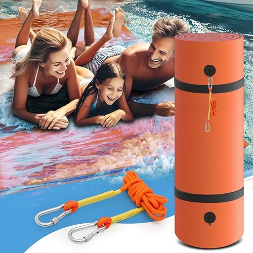 MADOG - Tapete de agua flotante para exteriores de 8 x 6 pies para adultos, playa, lago, océano, piscina, tamaño grande, 3 capas, resistente a