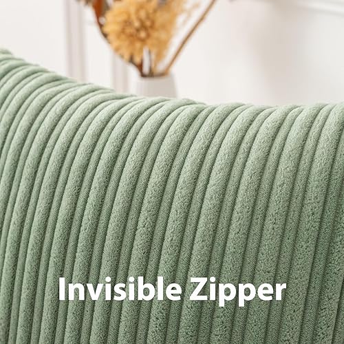 Miniatura 297 de UGASA - Juego de 2 fundas de almohada de terciopelo a rayas, funda decorativa para cojín con cremallera oculta para el hogar, sofá, dormitorio,