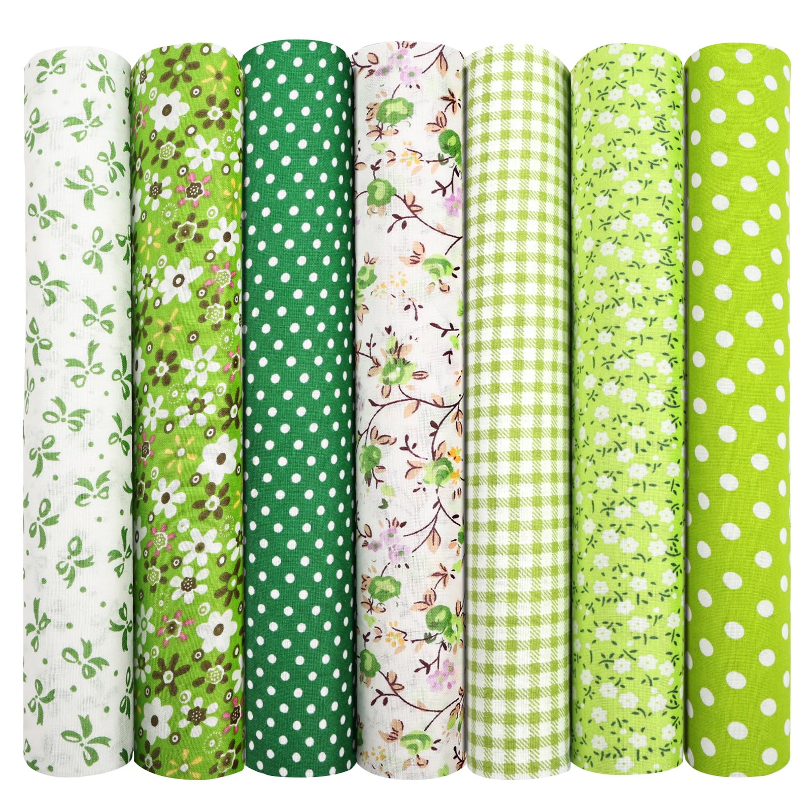 Aucuu 7PCS Fat Quarters Fabric Bundles, 50cm x 50cm Fabric Bundles, Quilting Cotton, Bundle Quilting Craft FA-BRIC