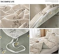 Vista 352 de 3 piezas de juego de funda de edredón tamaño individual XL, funda de edredón blanca con estampado floral azul, ropa de cama coquette de algodón