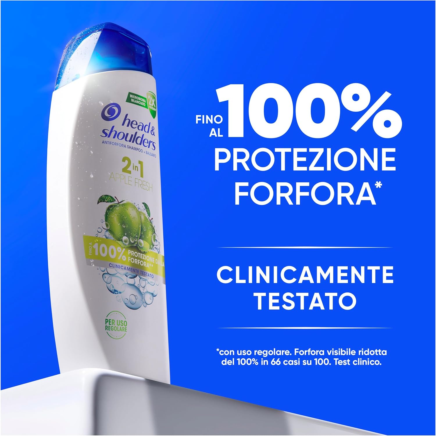 Head & Shoulders Apple Fresh Shampoo e Balsamo Antiforfora 2 in 1 250ml. Fino al 100% di Protezione dalla Forfora, Clinicamente Testato. Uso Quotidiano. Per Tutti i Tipi di Capelli. Profumo di Mela New Model - Immagine 5