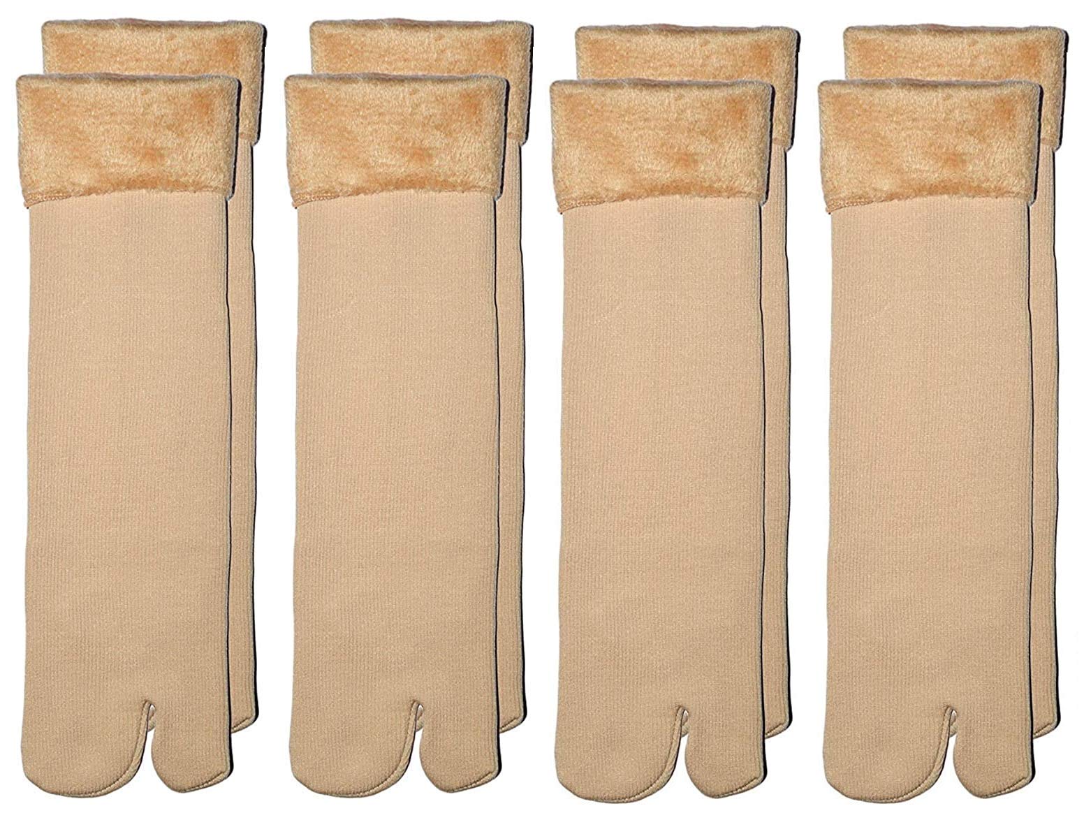 queery Pack of 4 Solid Winter Thick Warm Fleece Lined Thermal Stretchy Elastic Velvet Socks (With Thumb) for Girls/Ladies/Women-picture-38