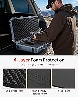 Vista 56 de VEVOR Rifle Case, Rifle Hard Case with 4 Layers Fully-protective Foams, Lockable Hard Gun Case with Wheels, IP67 Waterproof & Crushproof, for Rifles