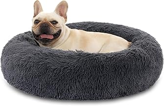Round Anti-Stress Dog Bed for Cats Plush Faux Fur Fluffy [S, Ø60cm] Medium Dogs Bed for Pets Cats and Dogs with Waterproof and Non-Slip Bottom