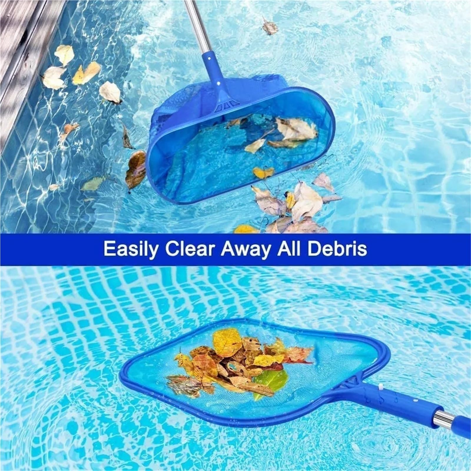 Questo retino per la Pulizia della Piscina, Skimmer, Telaio a Rete per Foglie, Accessori Professionali per laghetti da Giardino (COLOR02)
