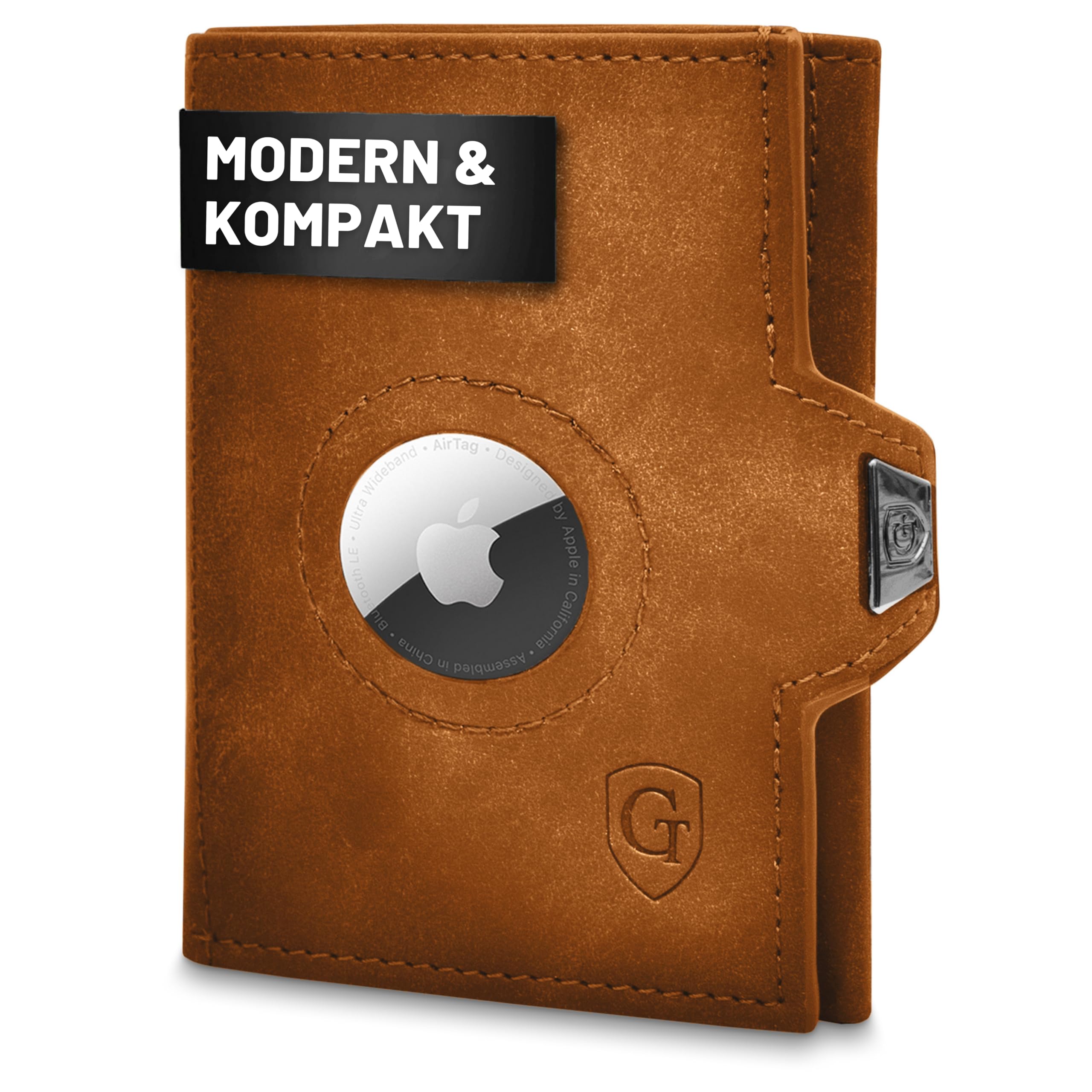 GenTo Smartlet Air - Slim Wallet - Cartera con y sin monedero - Protección RFID NFC certificada TÜV - Mini monedero - Funda delgada para tarjetas de crédito para hombre y mujer - Incluye, marrón,