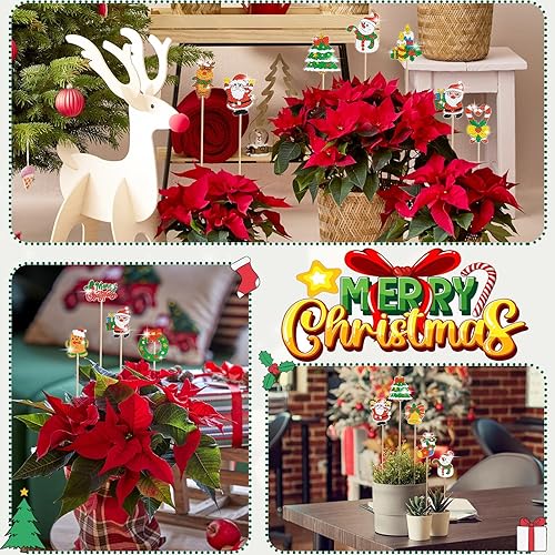 Miniatura 5 de Wivico 12 piezas de pintura de diamantes de Navidad, kits de arte de diamantes para adultos, decoración de jardín de Navidad, pintura de diamantes