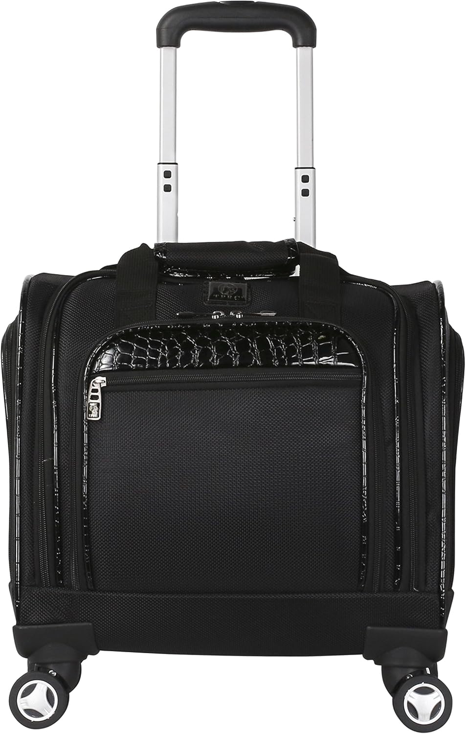 Travelers Club Fashion 16Inch Rolling Briefcase with Dual Spinner Wheels, Black