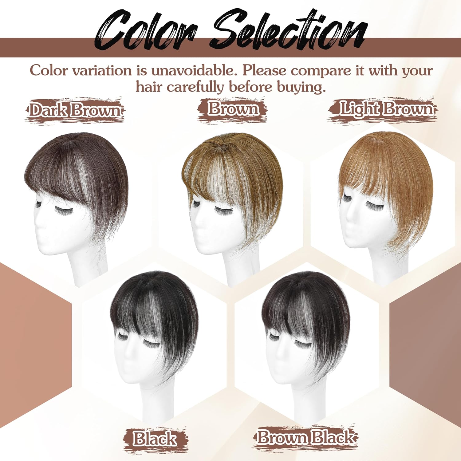 Hair Toppers for Women Real Human Hair - 360° Coverage Browns Clip In Topper with Bangs for Thinning Hair Upgraded 4×6 cm Silk Base Ideal for Everyday Use