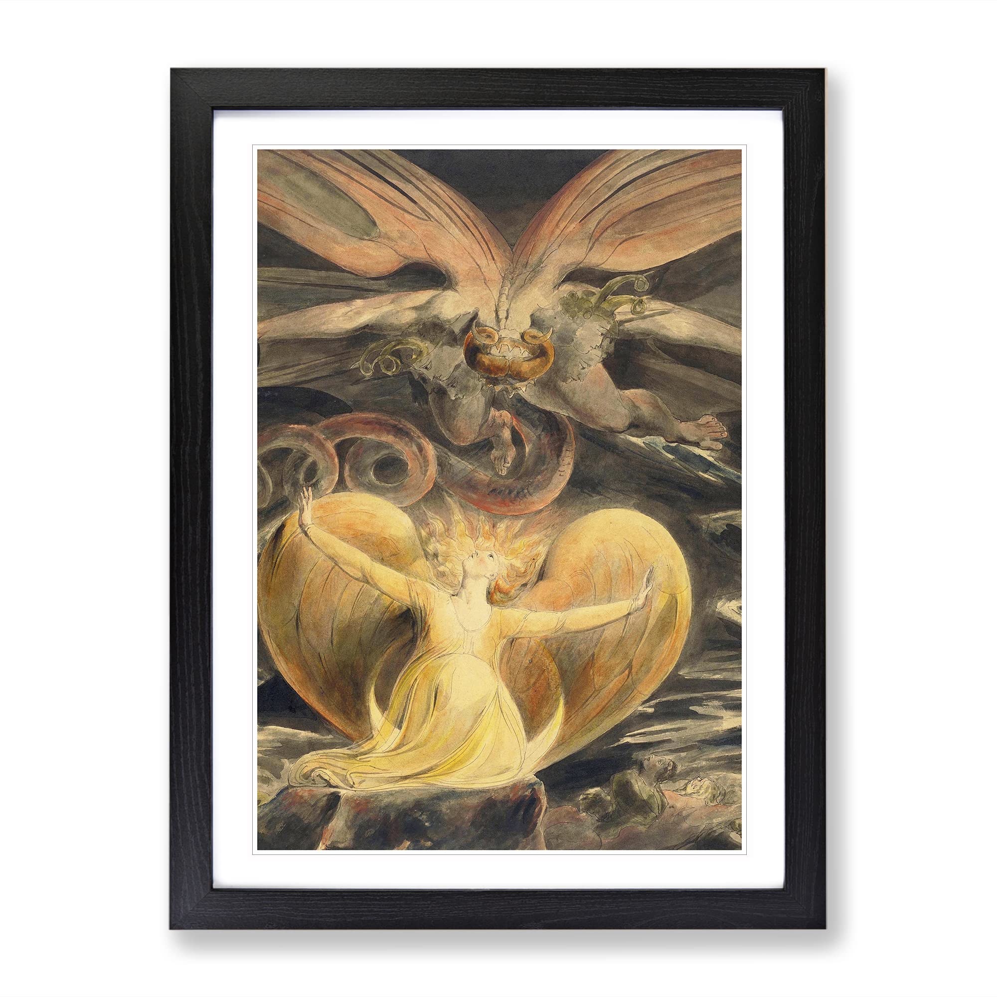 The Great Red Dragon By William Blake Classic Painting Framed Wall Art Print
