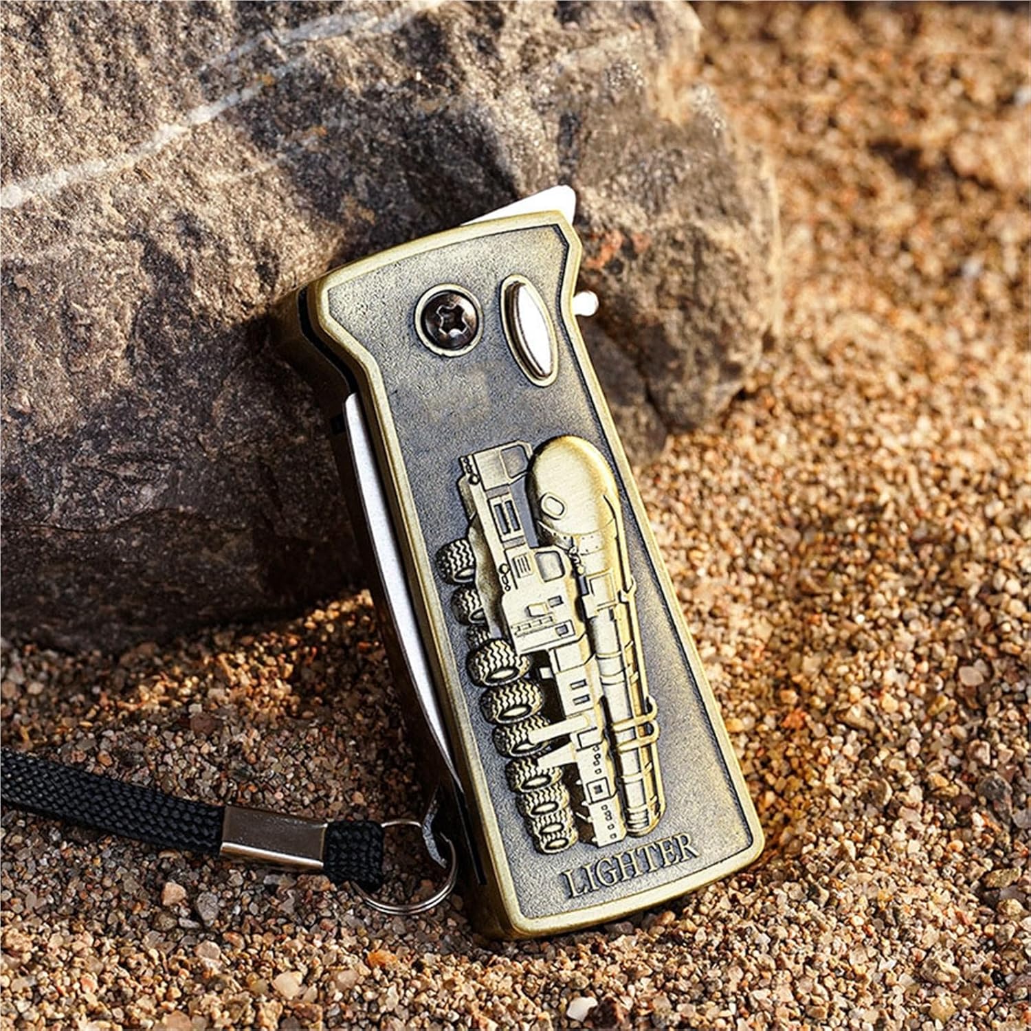 Multifunctional windproof straight jet blue flame butane lighter, metal lighter, adjustable flame size, recyclable butane gas, visible fuel tank, suitable for collection, candles, bonfires, cigarettes