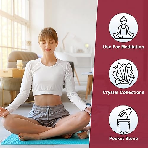 Miniatura 5 de ZAICUS Piedra de sangre de dragón de 55 a 2.362 in y cristal  Piedra natural para el equilibrio de chakras del cuerpo, piedra de preocupación grande