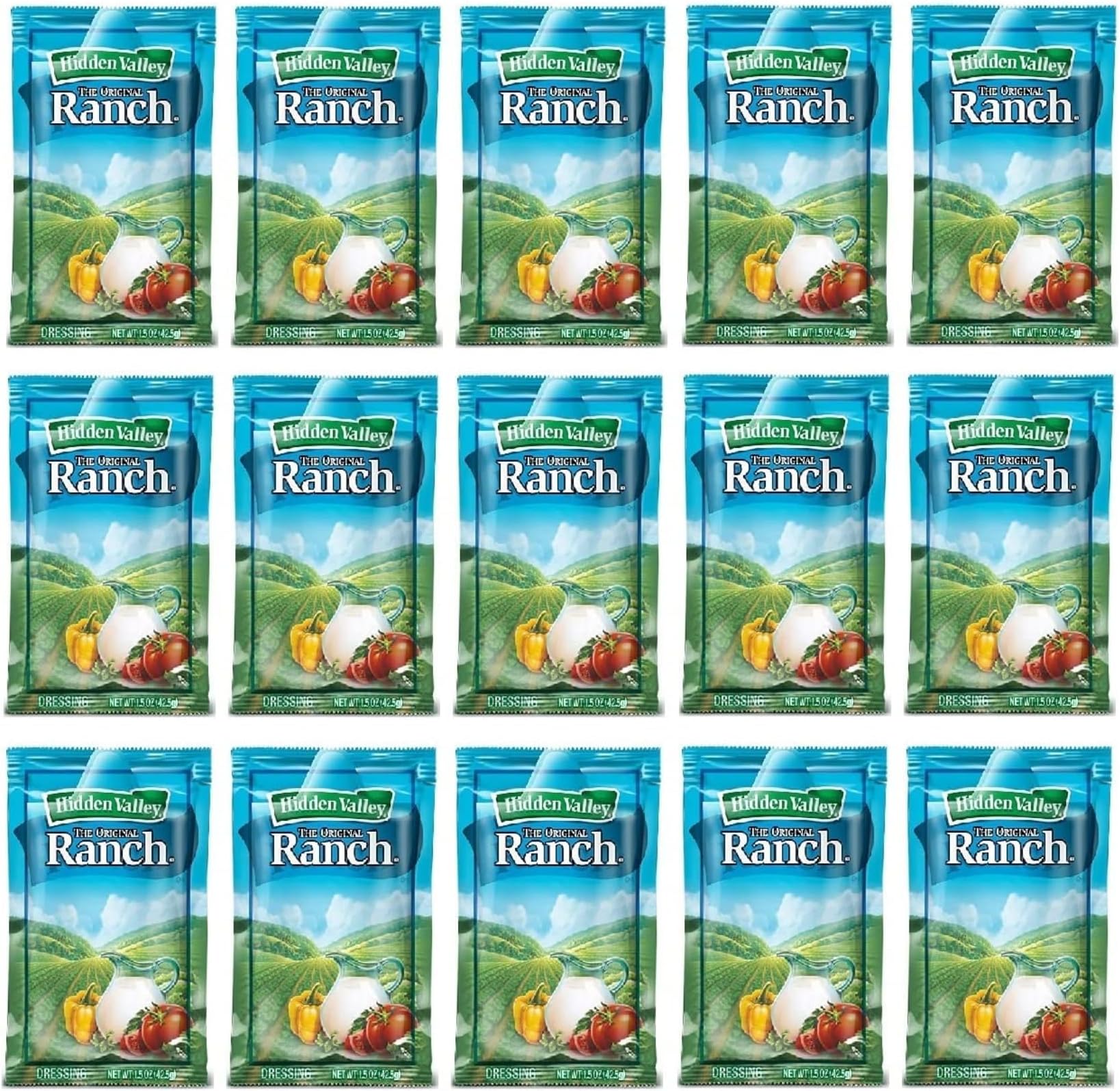 Ranch Dressing - Bundle of 15 Packets - Perfect for a Variety of Uses - Goes on Anything - Classic Flavor that Generations have Loved