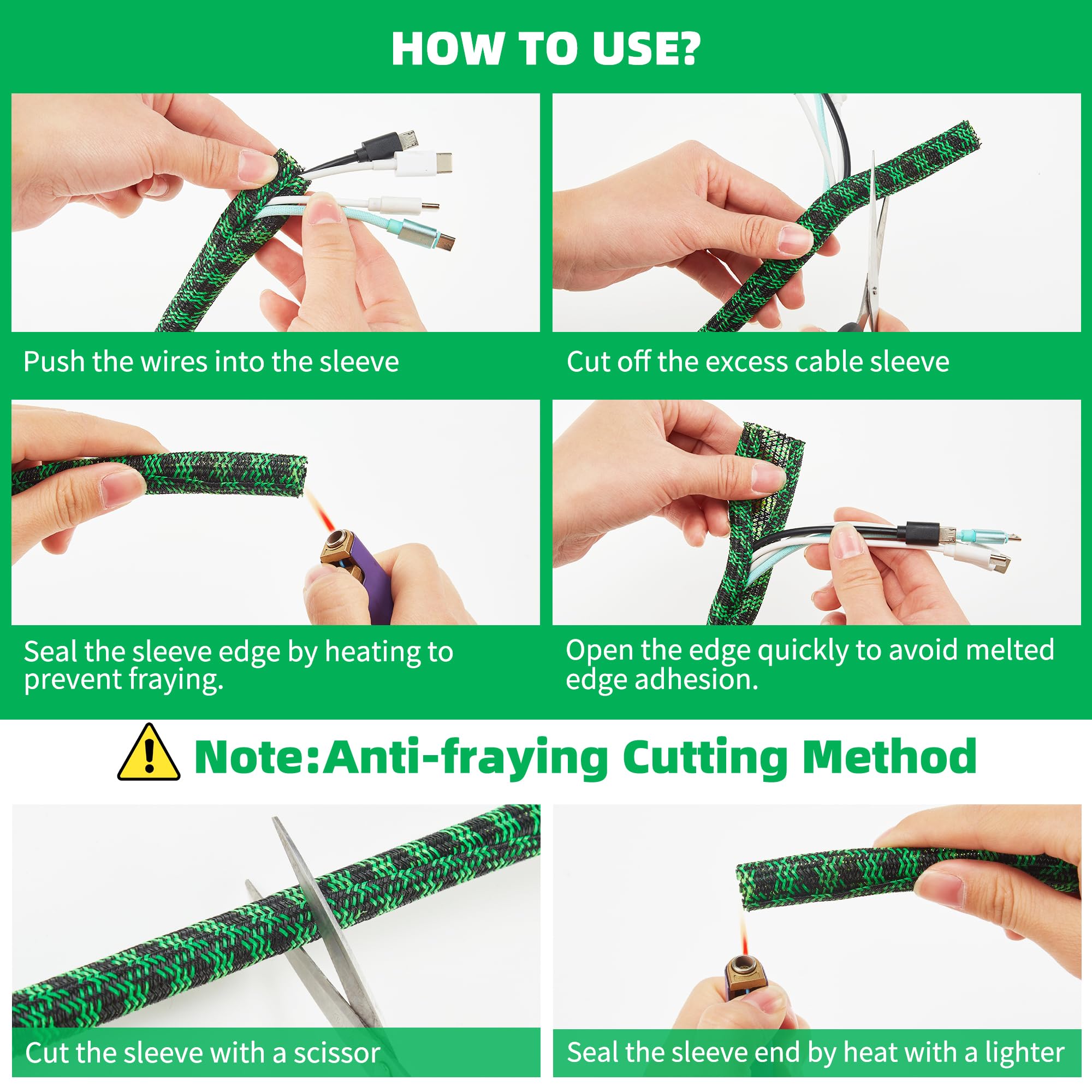 Cable Sleeve Organizer - Self-Wrapping Wire Loom -8