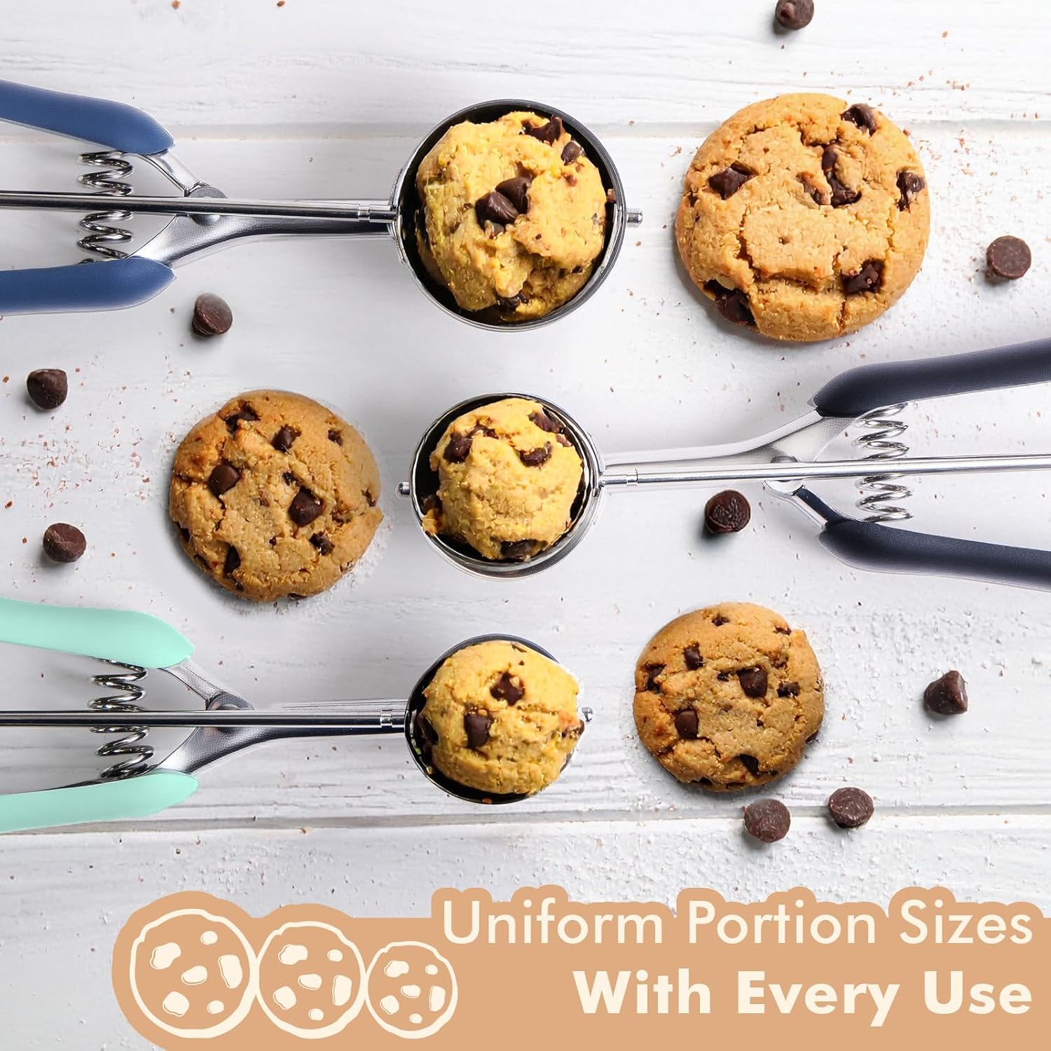 Cookie Scoop set, Cookie Scoops for Baking, Size #60/ #40/ #20, Cookie