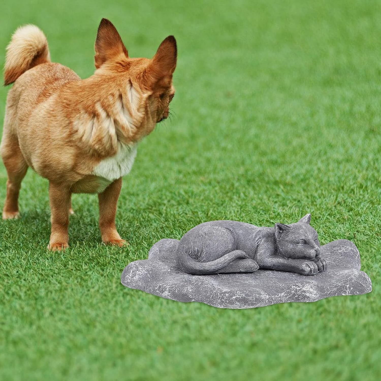 Beaupretty Pet Memorial Tombstone Resin Dog Cat Grave Marker Outdoor Garden Decor for Pet Loss Sympathy Animal Memorial