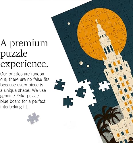 Miniatura 4 de Miami, Florida, Retro Skyline (1000 Piece Puzzle, Challenging Jigsaw Puzzle for Adults, Made in USA)