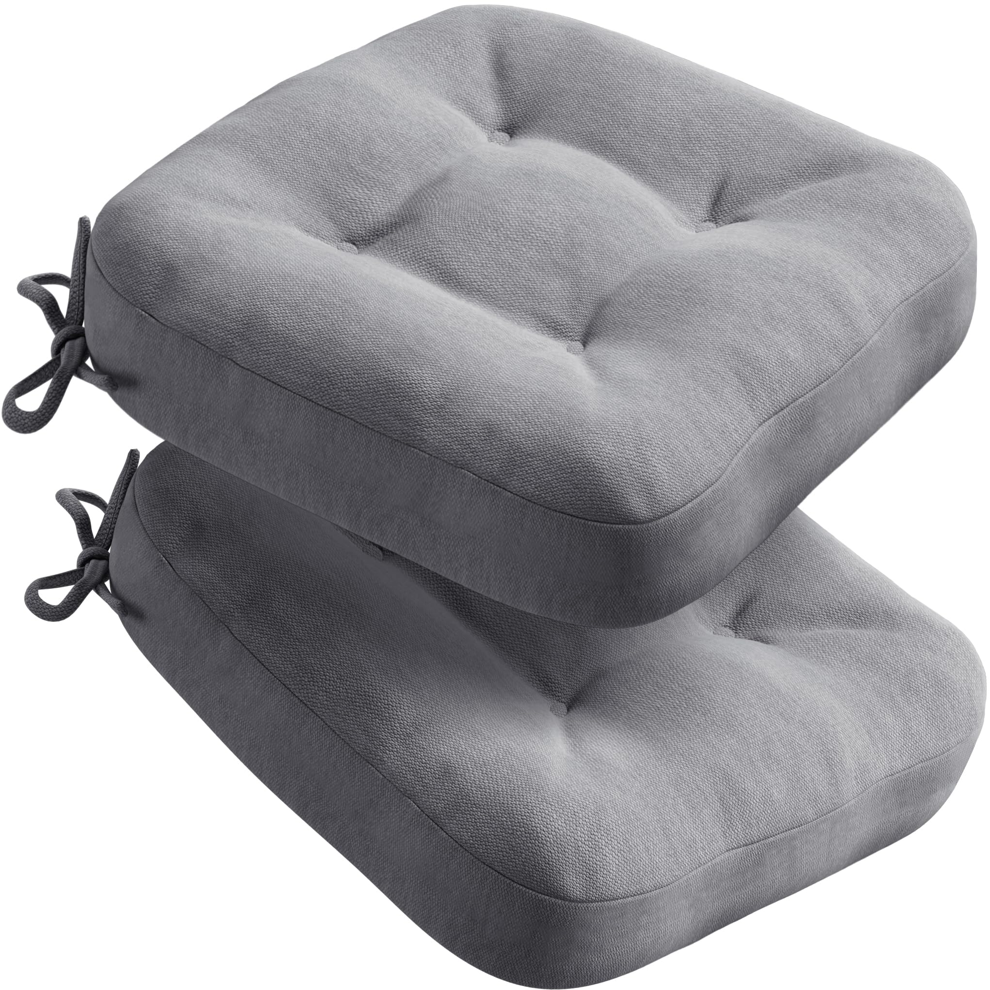 Codi Garden Chair Cushions 2 Pack, 8cm Thick Outdoor Seat Pads, Grey
