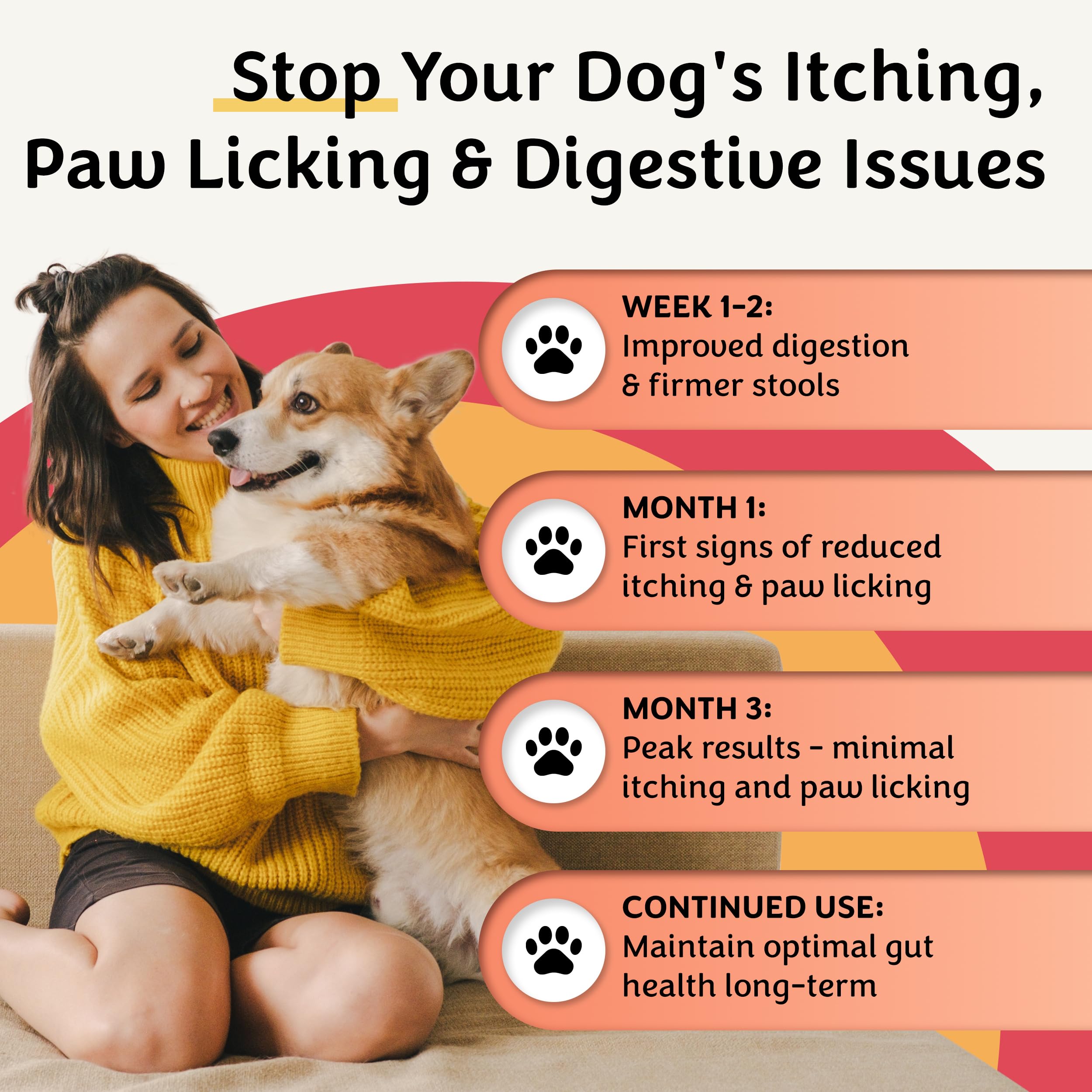 Belly Biotics: Präbiotischer, probiotischer und postbiotischer 3-in-1 Hundesnack – bei übermäßigem Pfotenlecken, Juckreiz und Verdauungsproblemen – 1 B KBE – 360 Leckerlis