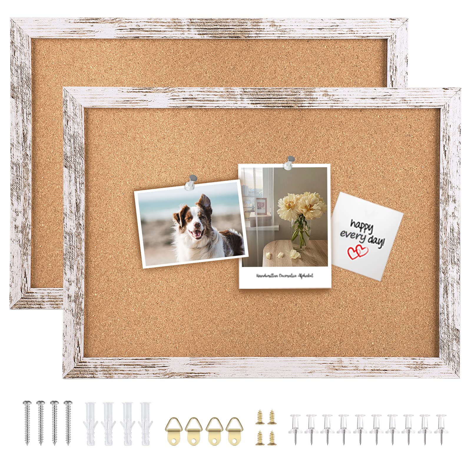 Aitakatta Cork Board Bulletin Board, 14.2x10.2 inches Decorative Hanging Framed Cork Boards for Walls, Pin Board Vision Board for School Home Office,