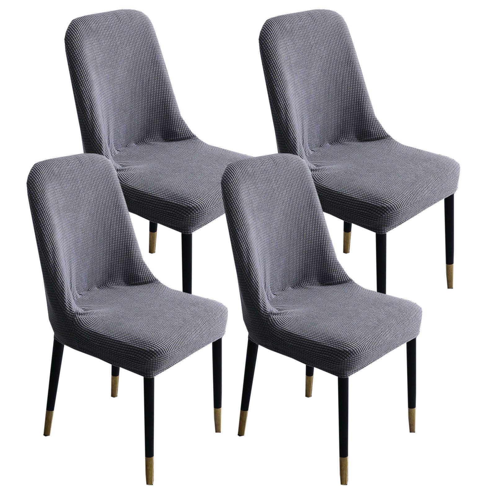 Stretch Dining Chair Slipcover,Armless Curved Back Accent Kitchen Chair  Covers Modern Bar Stools Covers Wing Back Chair Protector for Dining Room