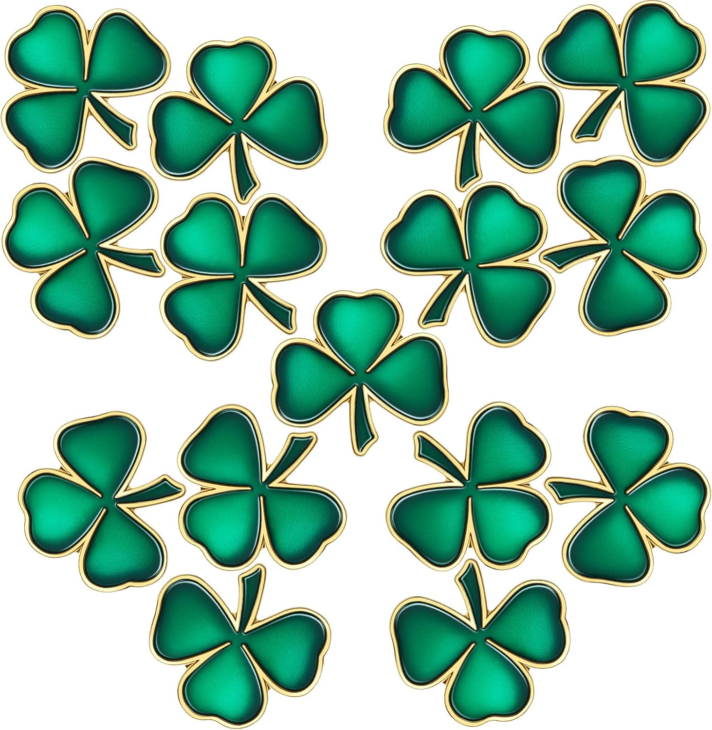 KAYNO St. Patrick's Day Pin Shamrock Lapel Pin Bulk 3 Leaf Clover Lapel