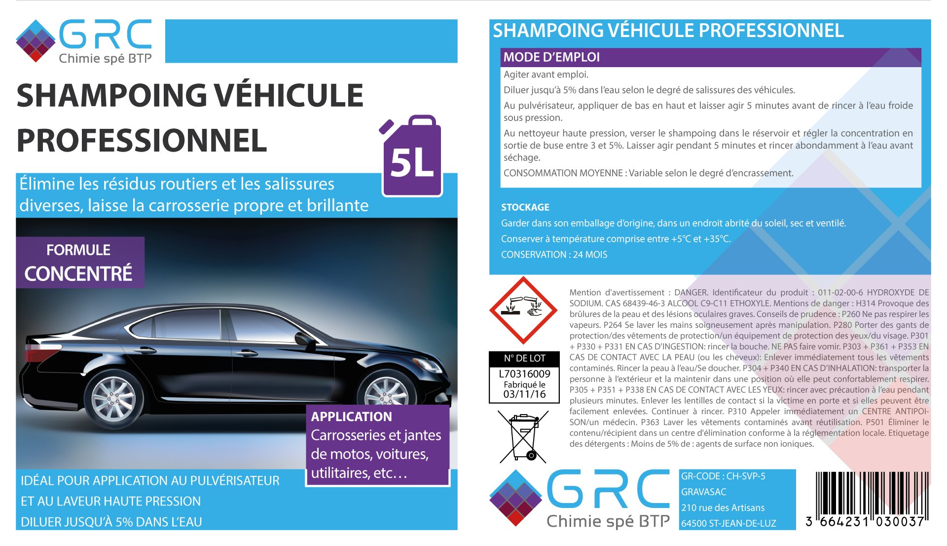 GRC - Profesjonalne szampony samochodowe - 5 l