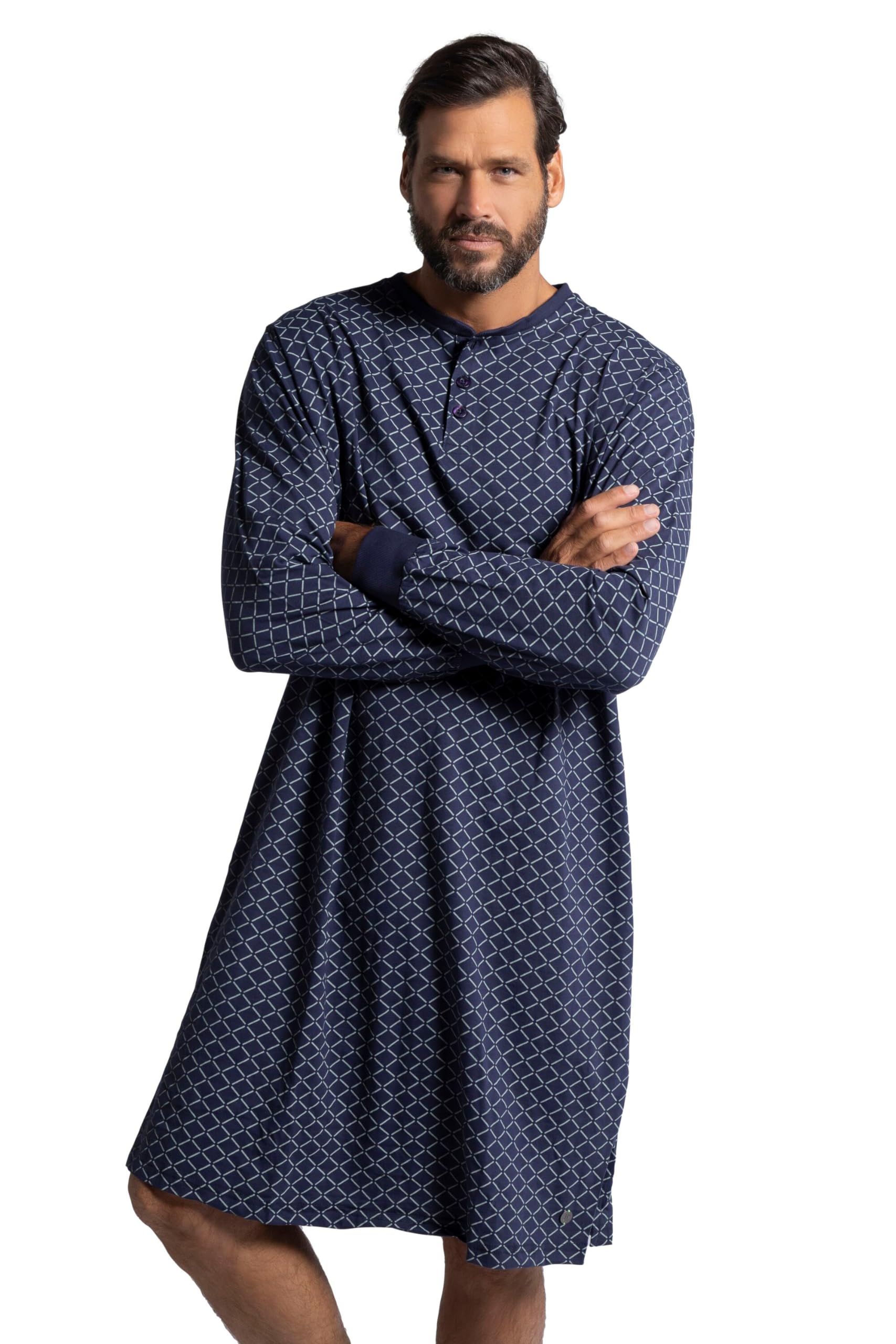 JP 1880 Hommes Grandes Tailles L-8XL Chemise de Nuit, uni, Manches Longues 748638