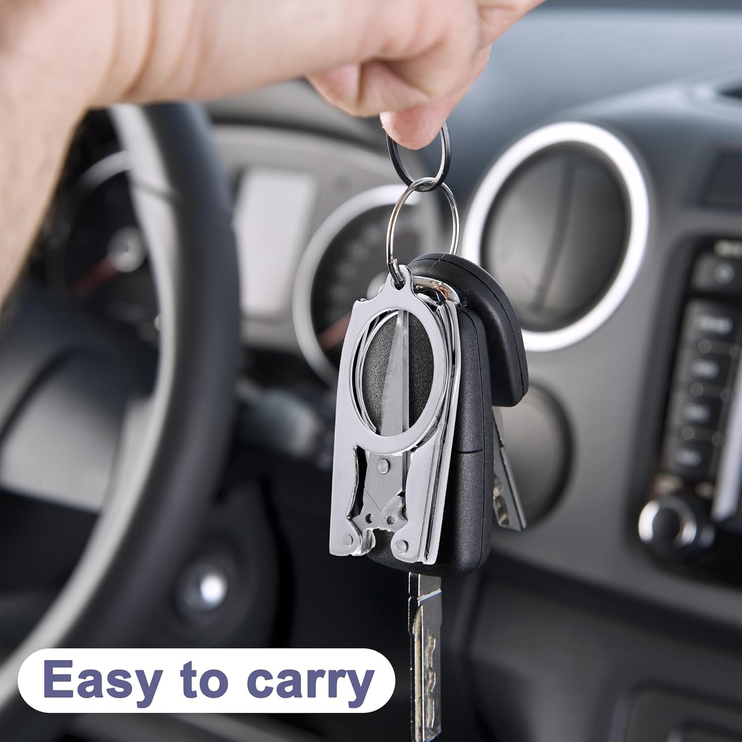 TaShow 6 Pcs Folding Scissors Travel, Stainless Steel Foldable Scissors Mini, Safe Portable Scissors, Pocket Scissors for Home, Travel, Office, Craft, Camping, Outdoor, Silver