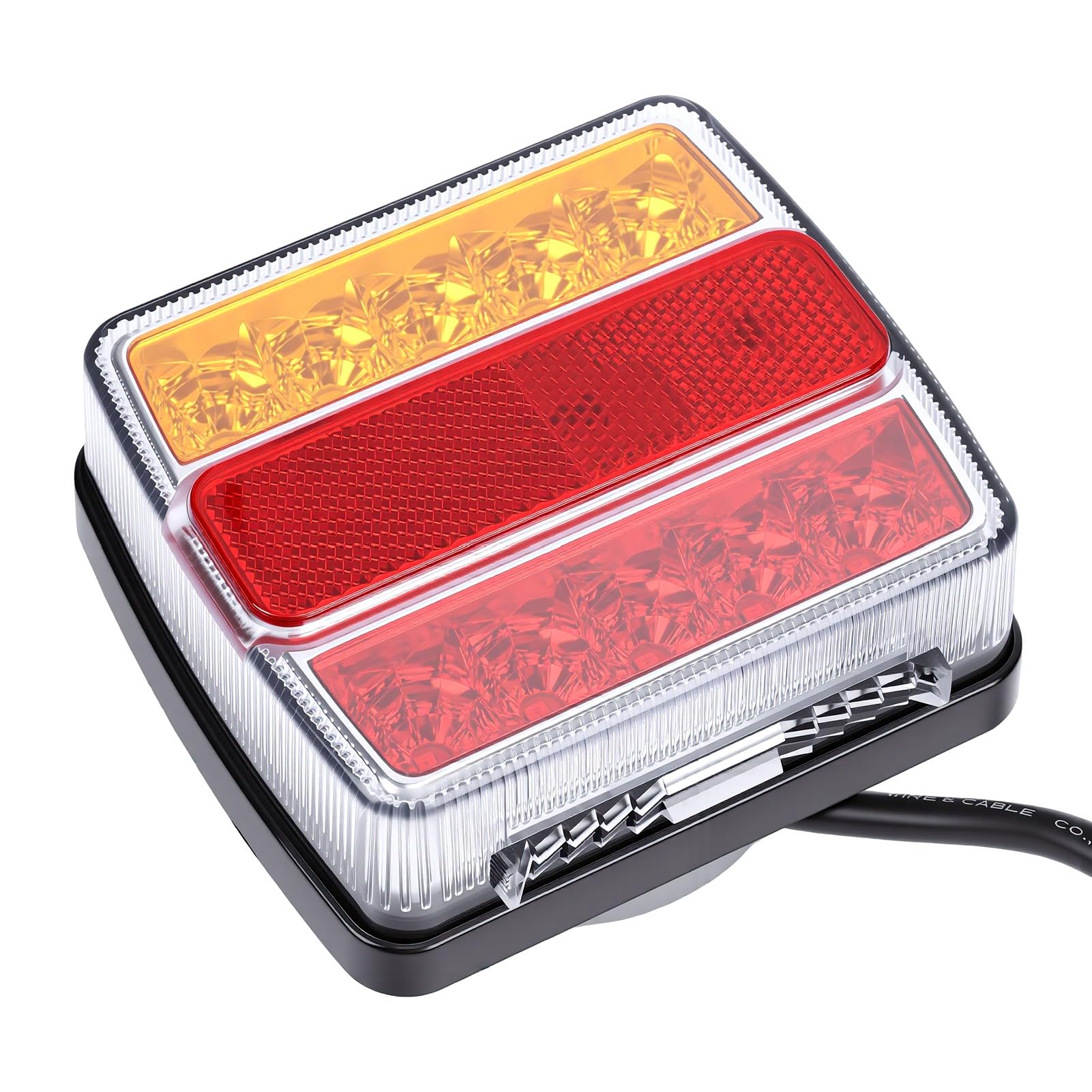 Generic Magnetyczny Zestaw świateł Holowniczych LED do Przyczepy, Zestaw świateł do Przyczepy, Holowniczych, Zgodny z DOT, Wodoszczelny IP68, Wtyczka 7-pinowa, Kabel 24