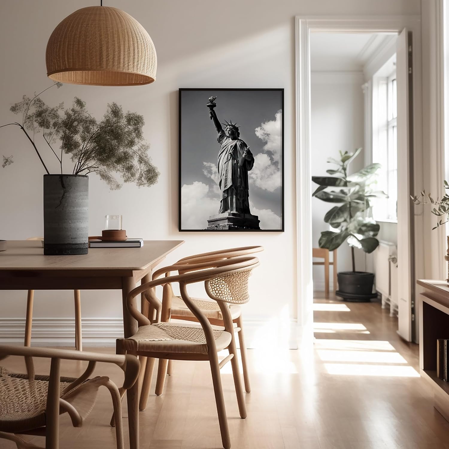 Poster Master Statue of Liberty Poster - New York Print - Historical Landmark Art - Gift for Men, Women & Travel Lover - Minimal Wall Decor for Living Room, Bedroom or Office - 8x10 UNFRAMED Wall Art