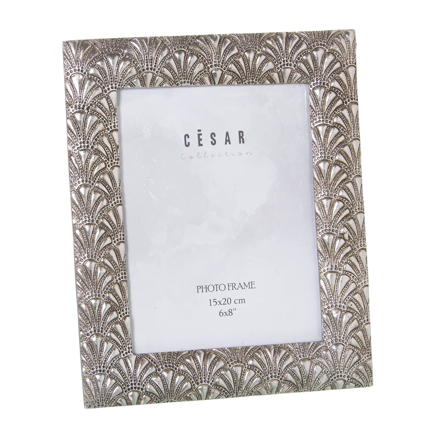 DRW Resin Photo Frame for Photography, 15 x 20 cm, Silver 22 x 1.5 x 27 cm, for 15 x 20 cm