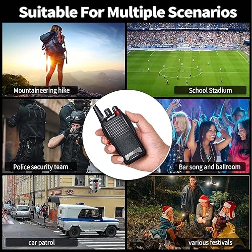 Miniatura 6 de pxton 777S Walkie talkies recargables de largo alcance para adultos con auriculares y batería de iones de litio, radios bidireccionales con alarma