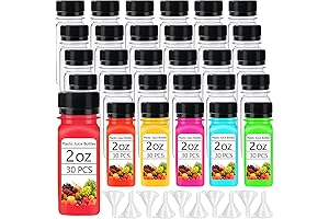 Turmeric Shots Bottles 2oz - 30 Pack Empty Small Clear Plastic Containers...