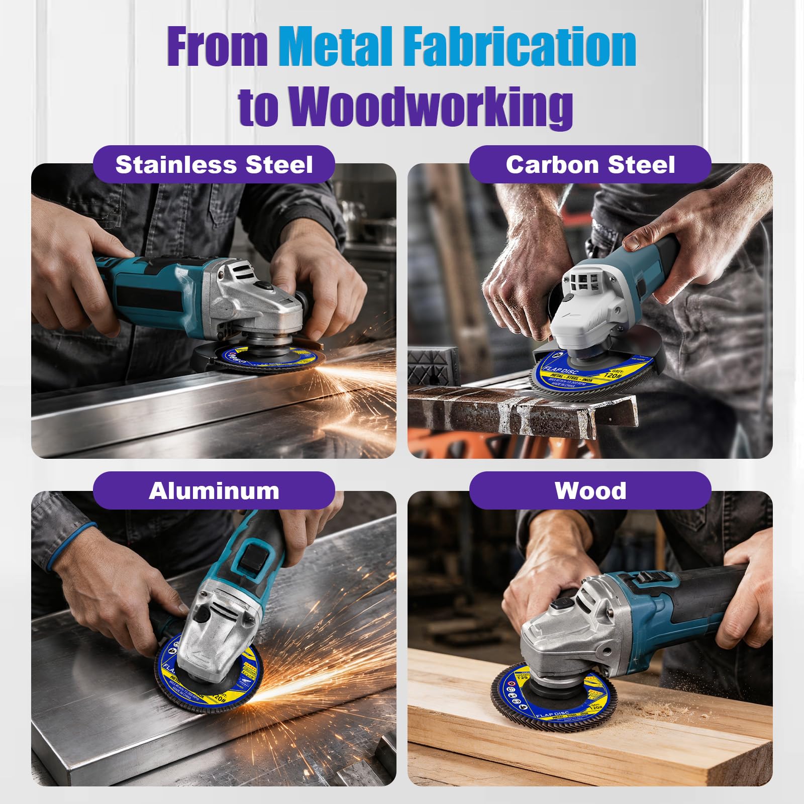 Purple Ceramic Flap Discs - Angle Grinder Abrasives -5