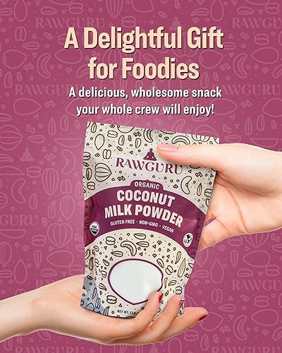 Miniatura 8 de RawGuru Leche de coco en polvo  16 oz (paquete de 2)  USDA Orgánica  Sin gluten  Sin OMG  Vegana  Crema a base de plantas