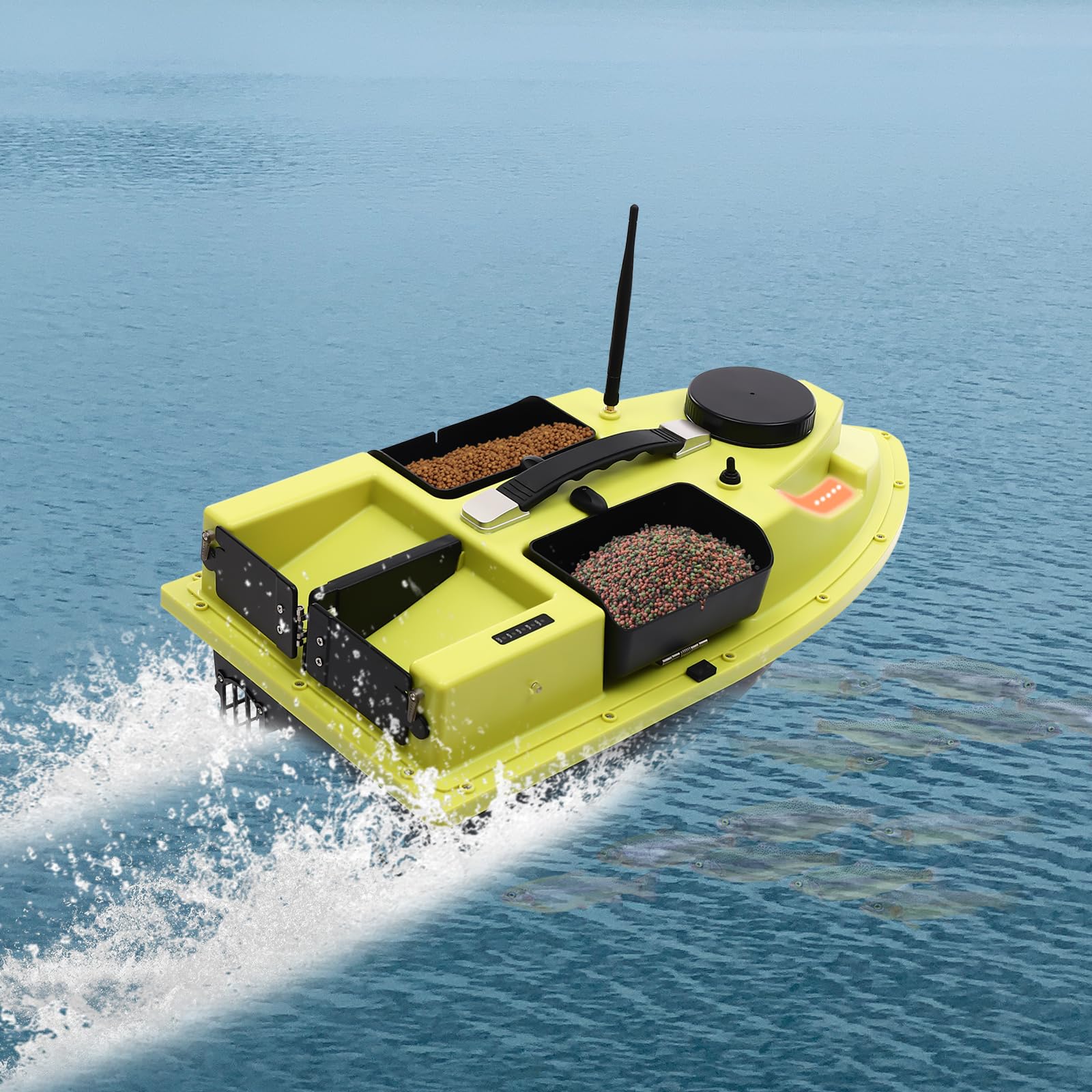 Tagtuell Barco De Cebo Con Mando A Distancia – Lancha De Alimentación Con LED Para Pesca Nocturna, Carga De 2 Kg, Alcance 300 M, ABS Resistente Tagtuell Barco De Cebo Con Mando A Distancia – Lancha De Alimentación Con LED Para Pesca Nocturna, Carga De 2 Kg, Alcance 300 M, ABS Resistente