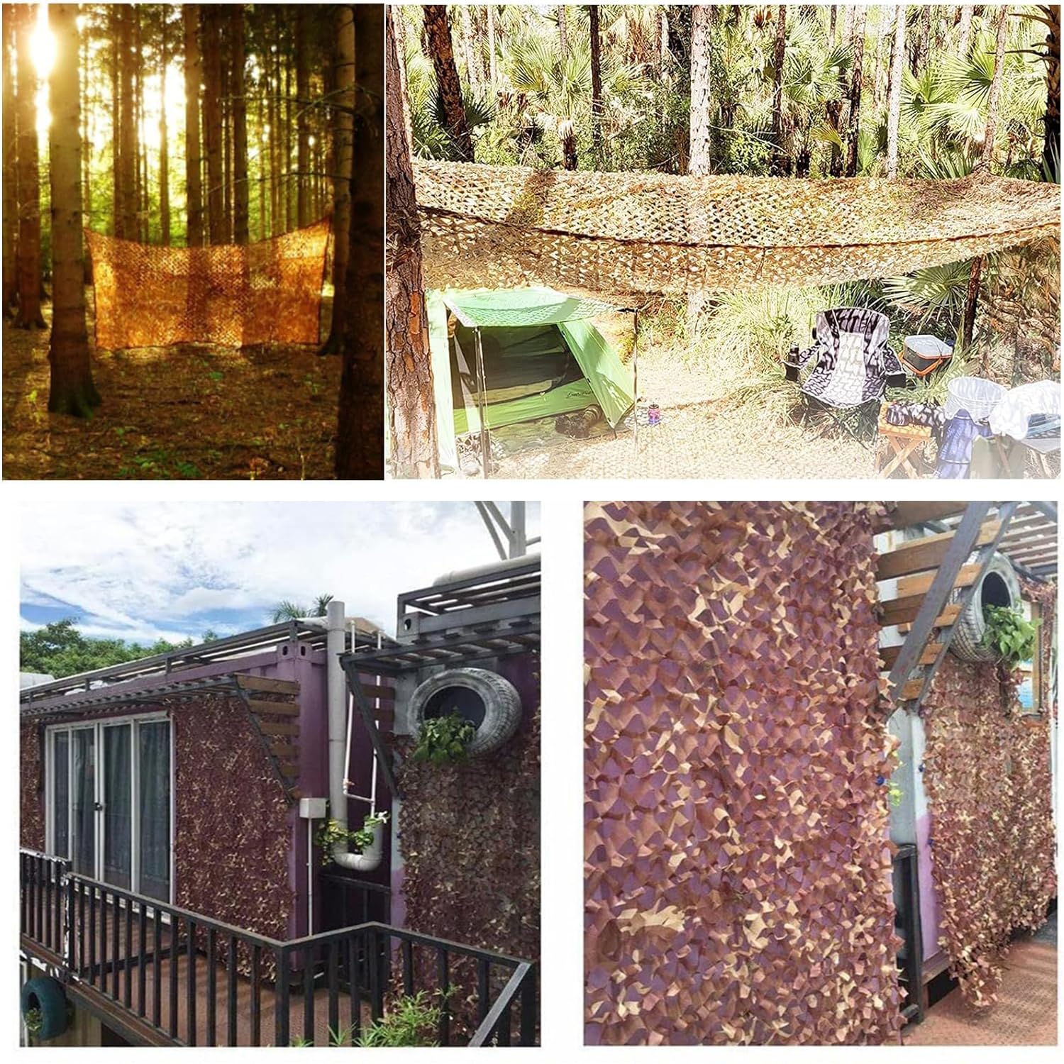 Tarnnetz Camouflage Netz, 1x2m, Army Camo Tarnung Net Tarnung Netz Sonnenschutz Sonnenschutznetze für Haus Jagd Garten Camping Partydekoration, Sichtschutz