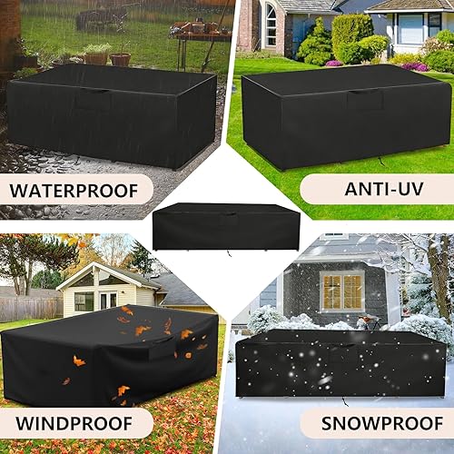 Miniatura 7 de Patio Furniture Covers, Outdoor Furniture Cover Waterproof, Outside Table and Chair Covers, Heavy Duty Oxford Patio Table Cover, Fundas Para Sillas