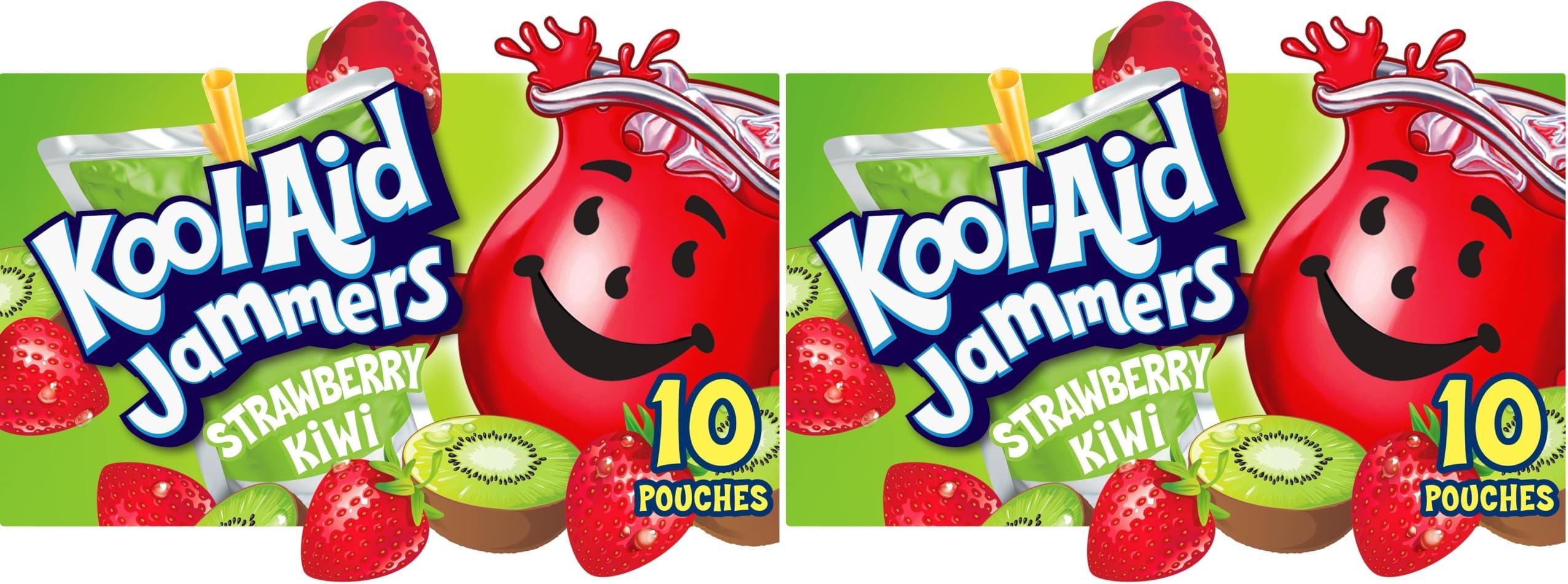 Jammers Strawberry Kiwi 0% Juice Drink | 10 Count | 6 fl oz Pouches | Pack of 2