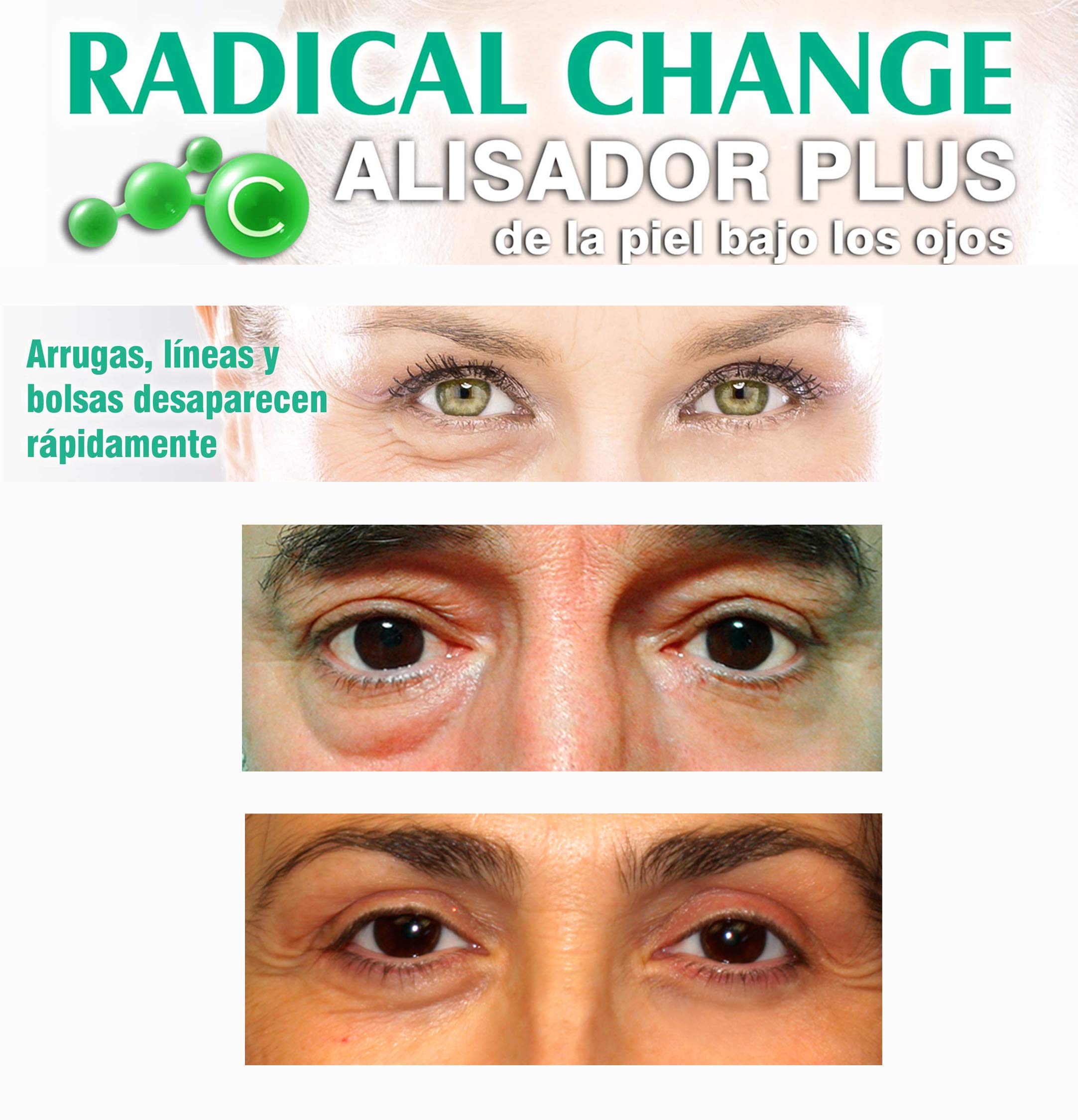 RADICAL CHANGE - Corrector ojeras – Alisador plus, líneas de expresión, elimina las bolsas de los ojos de forma rápida - efectividad comprobada
